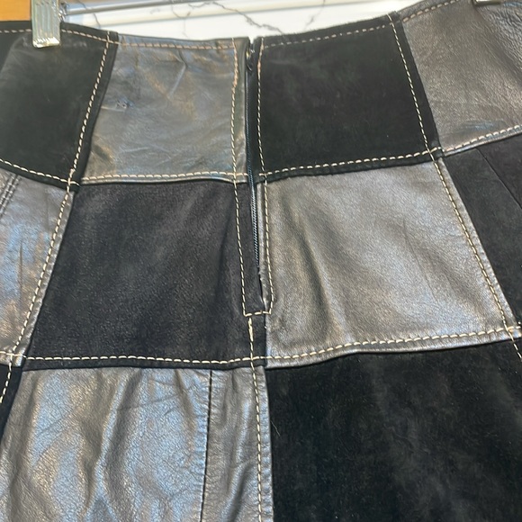 Black patchwork A line skirt - Picture 3 of 5